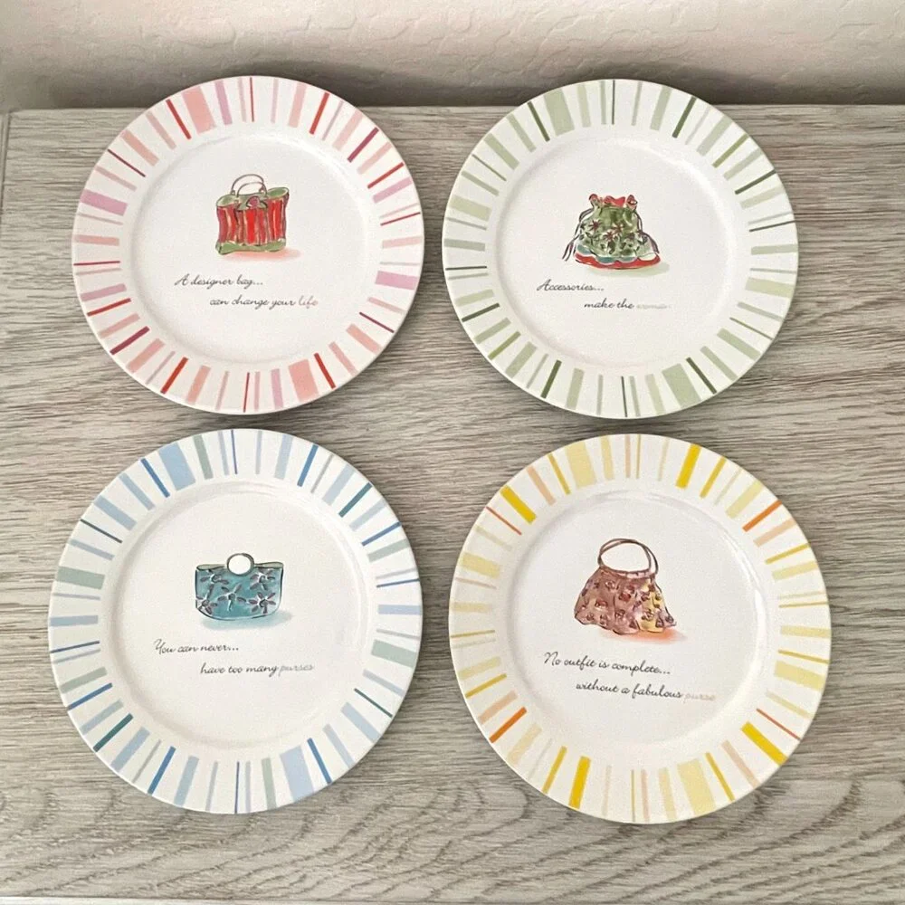 Plates Handbag Purse Theme Set 4 Rosanna 8